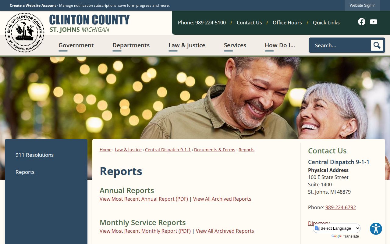 Clinton County historical arrest and dispatch activity reports
