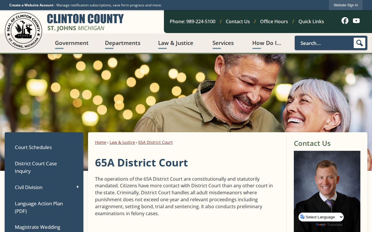 Clinton County arrest court and disposition information