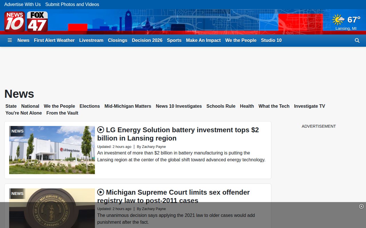 WILX regional news source for Clinton County arrest reports