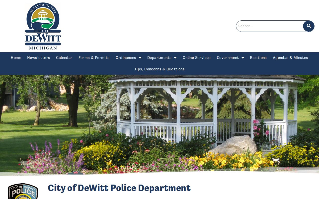 DeWitt City Police Department arrest records contact page for Clinton County